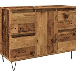 Vidaxl Armoire de salle de bain vieux bois 80x33x60 cm bois ingénierie* Meuble Wc
