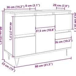 Vidaxl Armoire de salle de bain vieux bois 80x33x60 cm bois ingénierie* Meuble Wc