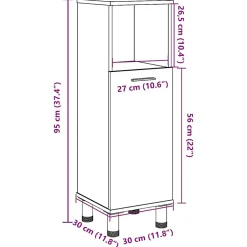 Vidaxl Armoire de salle de bain vieux bois 30x30x95 cm bois ingénierie* Meuble Wc