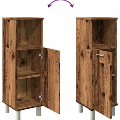 Vidaxl Armoire de salle de bain vieux bois 30x30x95 cm bois ingénierie* Meuble Wc