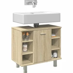 Vidaxl Armoire de salle de bain Chêne sonoma 60x32x53,5 cm Aggloméré* Meuble Wc