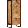 Vidaxl Armoire de salle de bain bois massif d'acacia et fer* Meuble Wc