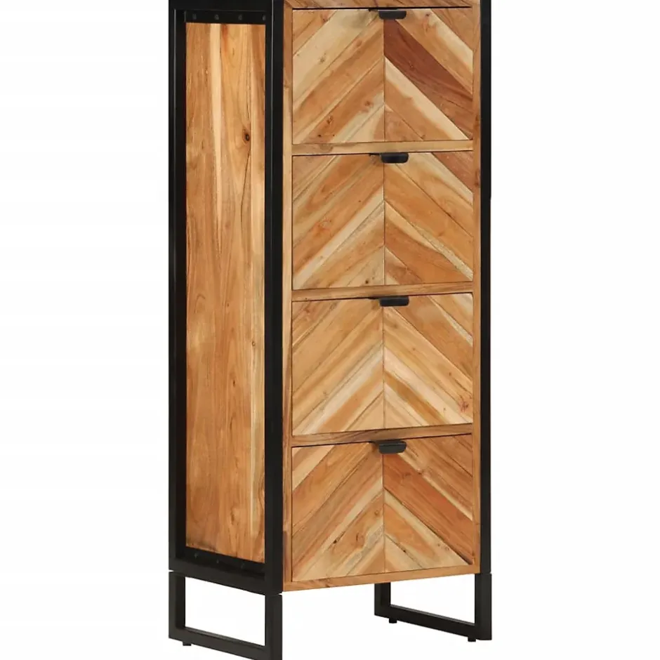 Vidaxl Armoire de salle de bain bois massif d'acacia et fer* Meuble Wc