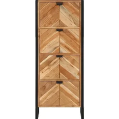 Vidaxl Armoire de salle de bain bois massif d'acacia et fer* Meuble Wc