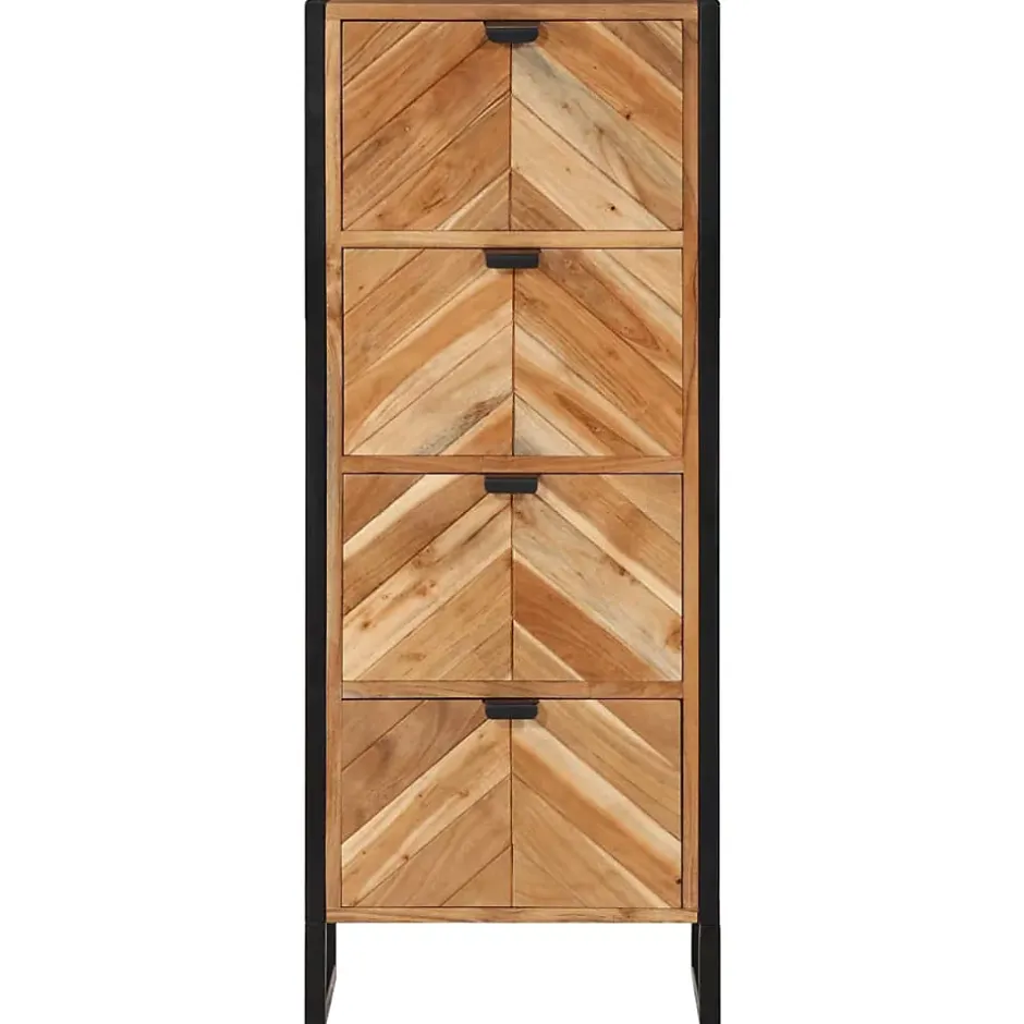 Vidaxl Armoire de salle de bain bois massif d'acacia et fer* Meuble Wc