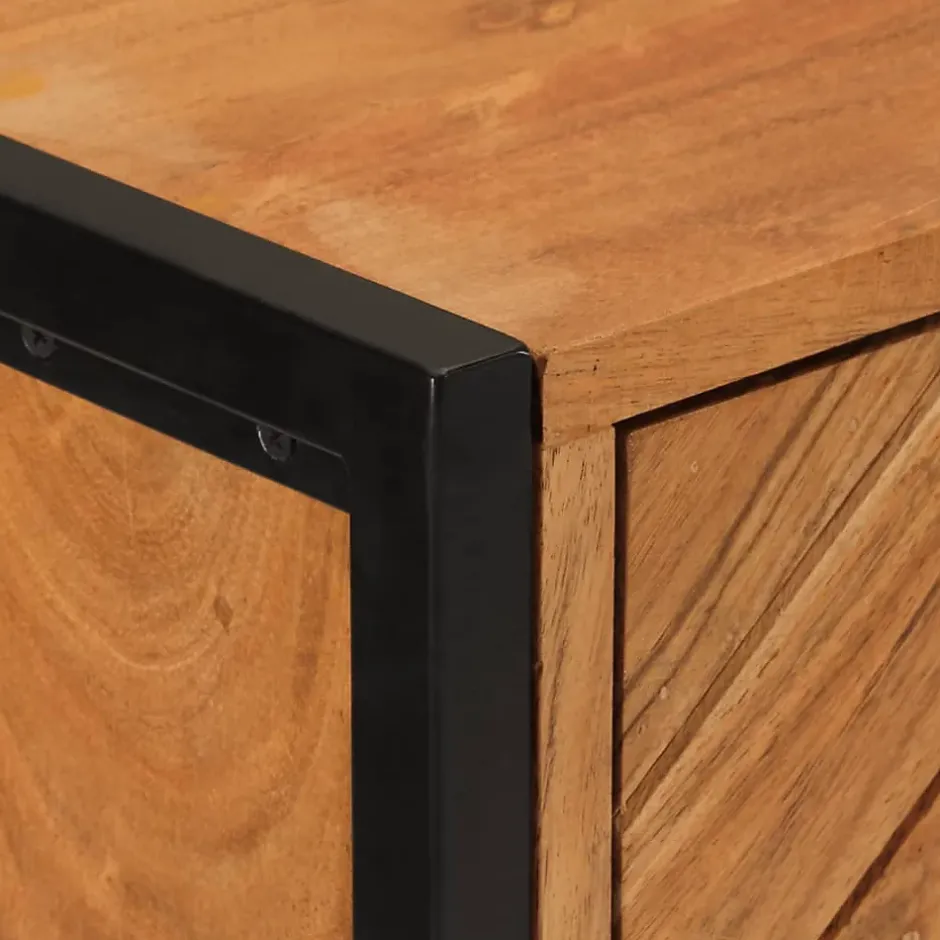 Vidaxl Armoire de salle de bain bois massif d'acacia et fer* Meuble Wc