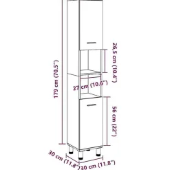 Vidaxl Armoire de salle de bain chêne artisanal 30x30x179 cm