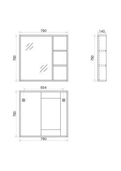 Jindoli Armoire de salle de bain avec miroir chêne brun 80 cm Aquanoma* Armoire De Toilette