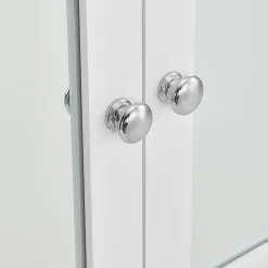 [En.Casa] Armoire de salle de bain vintage avec miroir MDF Blanc laqué en.casa