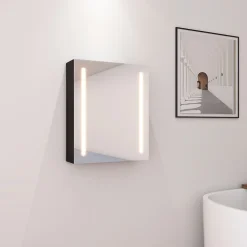 Dileci Armoire de salle de bain à miroir LED 55 x 15 x 65cm -* Armoire De Toilette