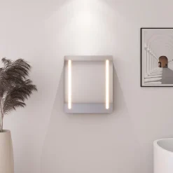 Dileci Armoire de salle de bain à miroir LED 55 x 15 x 65cm -* Armoire De Toilette