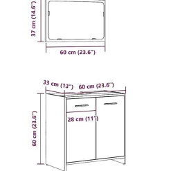 Vidaxl Armoire de salle de bain avec miroir chêne artisanal* Meuble Wc