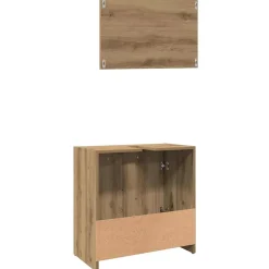 Vidaxl Armoire de salle de bain avec miroir chêne artisanal* Meuble Wc