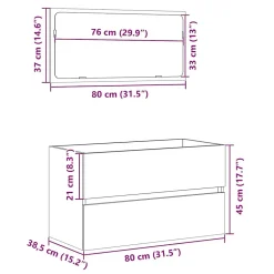 Vidaxl Armoire de salle de bain et miroir vieux bois bois d'ingénierie