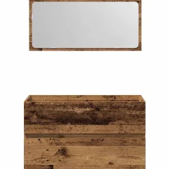 Vidaxl Armoire de salle de bain et miroir vieux bois bois d'ingénierie