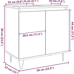 Vidaxl Armoire de salle de bain vieux bois 58x33x60 cm bois ingénierie