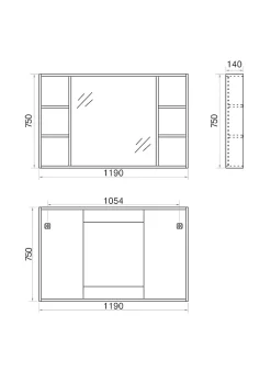Jindoli Armoire de salle de bain avec miroir chêne brun 120 cm Aquanoma* Armoire De Toilette