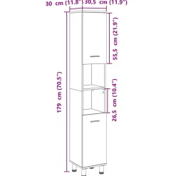 Vidaxl Armoire de salle de bain chêne sonoma 30,5x30x179 cm