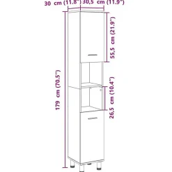 Vidaxl Armoire de salle de bain chêne sonoma 30,5x30x179 cm
