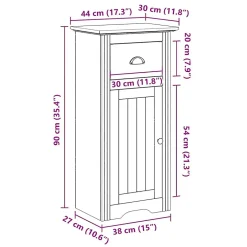 Vidaxl Armoire de salle de bain BODO blanc 44x30x90 cm