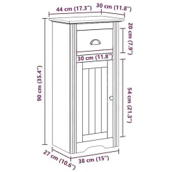 Vidaxl Armoire de salle de bain BODO blanc 44x30x90 cm