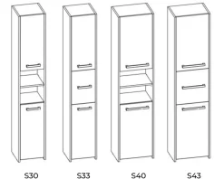 3xE Living Armoire de salle de bain, blanc mat, 170 x 40 x 30 cm* Armoire De Salle De Bains