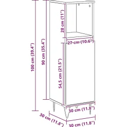 Vidaxl Armoire de salle de bain chêne artisanal 30x30x100 cm* Meuble Wc