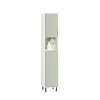 Sobuy Armoire de Salle de Bain, Meuble de Rangement avec Panier à Linge, BZR137-GR,