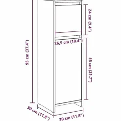 Vidaxl Armoire de salle de bain vieux bois 30x30x95 cm bois ingénierie