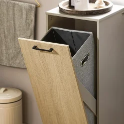 Sobuy Armoire de Salle de Bain, Armoire à Linge, Corbeille à Linge, BZR132-NG,* Armoire De Salle De Bains
