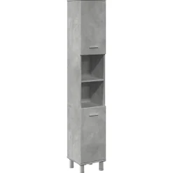 Vidaxl Armoire de salle de bain Gris béton 30x30x179 cm Aggloméré* Meuble Wc