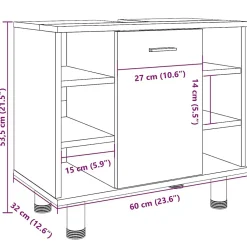 Vidaxl Armoire de salle de bain vieux bois 60x32x53,5 cm