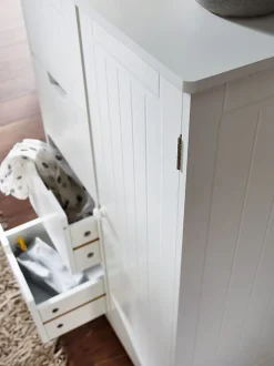 Finebuy Armoire de Salle de Bain 56x83x30 cm Commode avec Tiroir et Porte Blanc* Armoire De Salle De Bains
