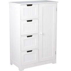 Finebuy Armoire de Salle de Bain 56x83x30 cm Commode avec Tiroir et Porte Blanc* Armoire De Salle De Bains