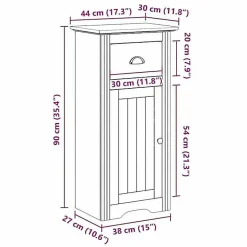 Vidaxl Armoire de salle de bain BODO gris 44x30x90 cm* Meuble Wc