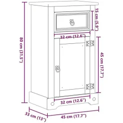 Vidaxl Armoire de salle de bain Corona 45x33x80 cm bois de pin massif* Meuble Wc