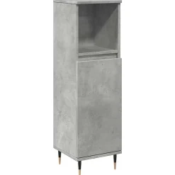 Vidaxl Armoire de salle de bain gris béton 30x30x100 cm