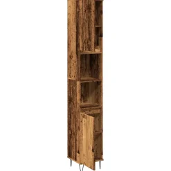 Vidaxl Armoire de salle de bain vieux bois 30x30x190cm bois ingénierie* Meuble Wc