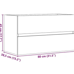 Vidaxl Armoire de salle de bain suspendue gris béton bois d'ingénierie* Meuble Wc