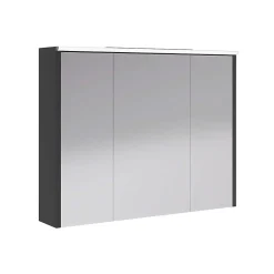 Decotec Armoire de salle de bains éclairante avec miroir Archi noir mat 90 cm