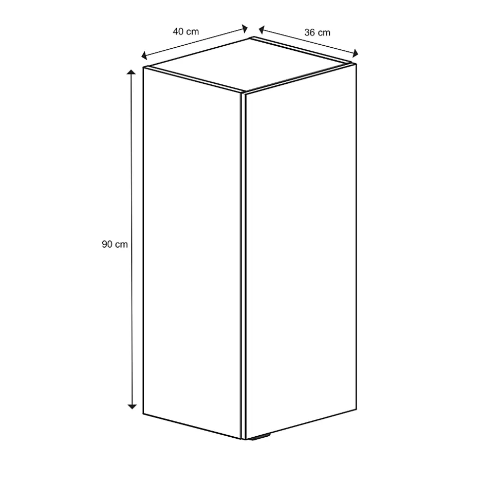 GoodHome Armoire de salle de bains blanc brillant l.40 x H.90 x P.36 cm, Imandra* Colonne De Salle De Bains|Meuble De Salle De Bains Faible Profondeur