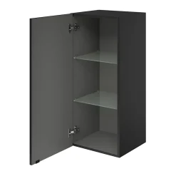 GoodHome Armoire de salle de bains noir mat l.40 x H.90 x P.36 cm, Imandra