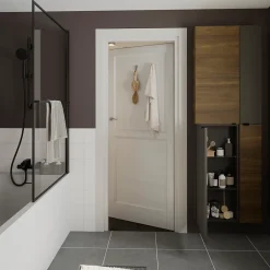 GoodHome Armoire de salle de bains noir mat l.40 x H.90 x P.36 cm, Imandra