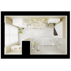 GoodHome Armoire de salle de bains faible profondeur blanc brillant l.60 x H.60 x P.15 cm, Imandra