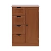 Mobili Rebecca Armoire de Salle de Bains 4 Tiroirs 1 Porte en MDF Marron Rebecca Mobili