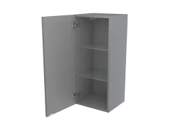 GoodHome Armoire de salle de bains gris brillant l.40 x H.90 x P.36 cm, Imandra* Colonne De Salle De Bains|Meuble De Salle De Bains Faible Profondeur