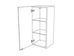 GoodHome Armoire de salle de bains gris brillant l.40 x H.90 x P.36 cm, Imandra* Colonne De Salle De Bains|Meuble De Salle De Bains Faible Profondeur