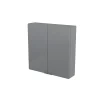 GoodHome Armoire de salle de bains faible profondeur gris brillant l.60 x H.60 x P.15 cm, Imandra* Meuble Wc|Armoire De Salle De Bains