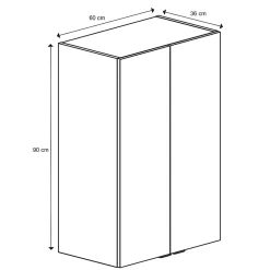 GoodHome Armoire de salle de bains gris brillant l.60 x H.90 x P.36 cm, Imandra* Armoire De Salle De Bains