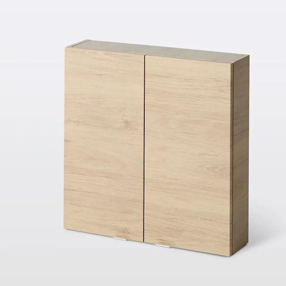 GoodHome Armoire de salle de bains faible profondeur effet chêne l.60 x H.60 x P.15 cm, Imandra